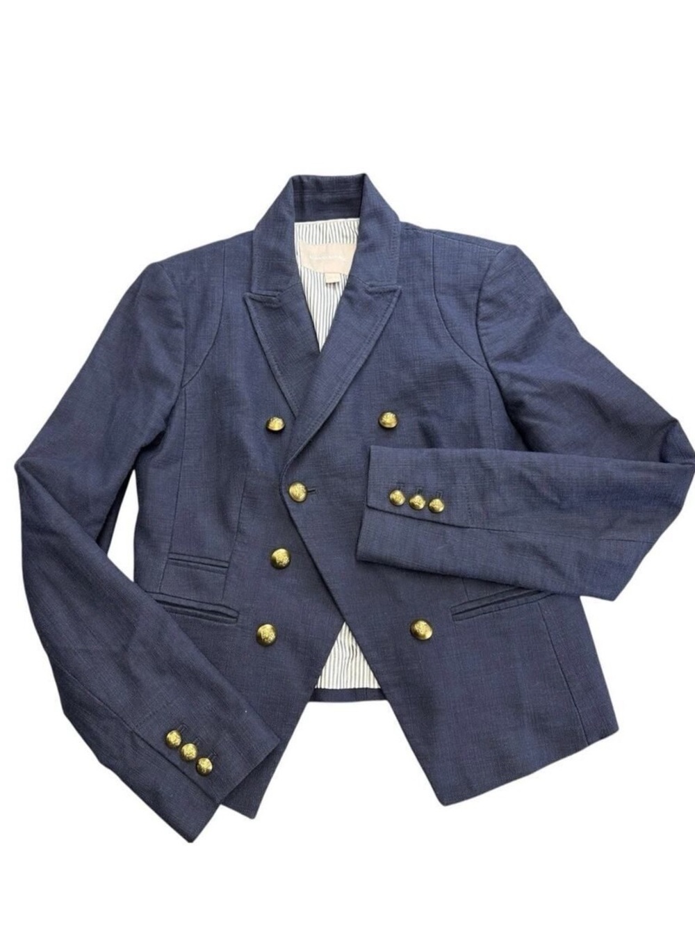 Banana Republic Military Cut Away Sailor Blazer Double Breasted Navy sz. 4 - Picture 12 of 16
